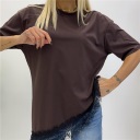 maglia in cotone con pizzo flex